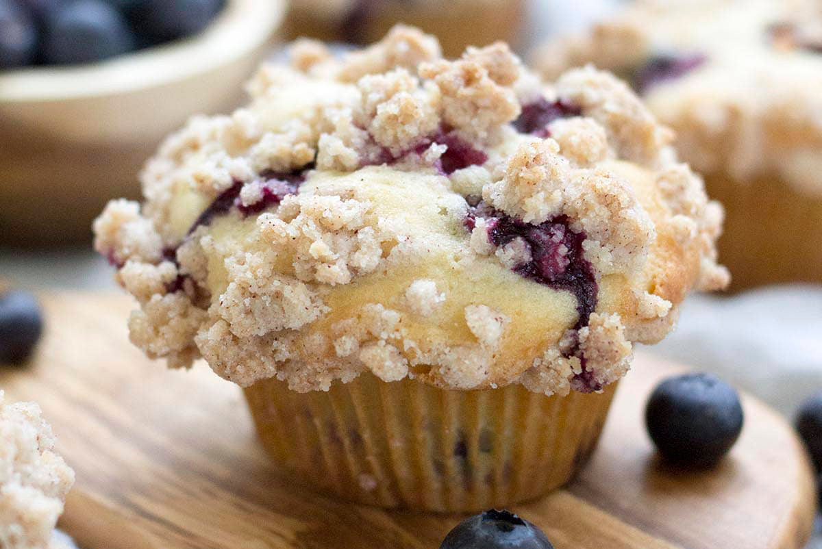 Maine Blueberry Muffins with Streusel Topping
